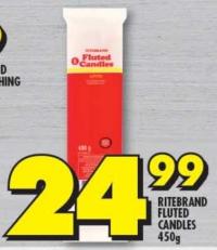 Ritebrand Fluted Candles 450g