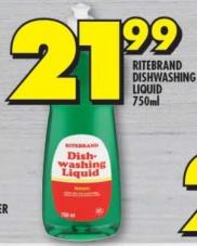 Ritebrand Dishwashing Liquid 750ml