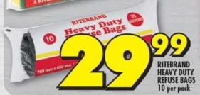 RITEBRAND Heavy Duty Refuse Bags 10per pack