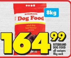 RITEBRAND Dog Food all variants 8kg each