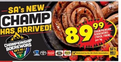 Championship Boerewors (Thick/Thin) 1kg