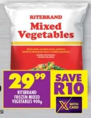 Ritebrand Frozen Mixed Vegetables 900g