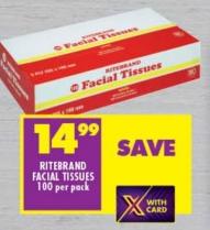 RITEBRAND Facial Tissues 100s