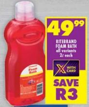 RITEBRAND FOAM BATH 2Ltr