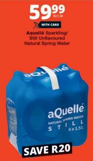 Aquellé Sparkling/Still Unflavoured Natural Spring Water 6x1.5ltr