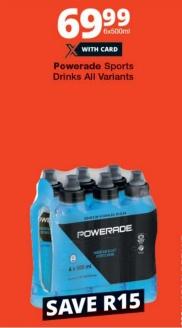 Powerade Sports Drinks All Variants 6x500ml