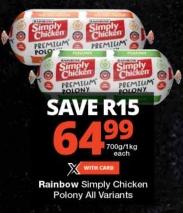 Rainbow Simply Chicken Polony All Variants