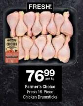 Farmer's Choice Fresh 16-Piece Chicken Drumsticks