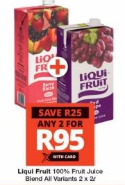 Liqui Fruit 100% Fruit Juice Blend All Variants ANY 2 FOR 