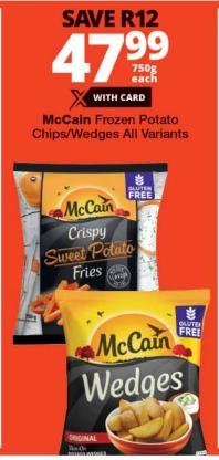 McCain Frozen Potato Chips/Wedges All Variants