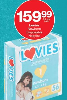 Lovies Newborn Disposable Nappies