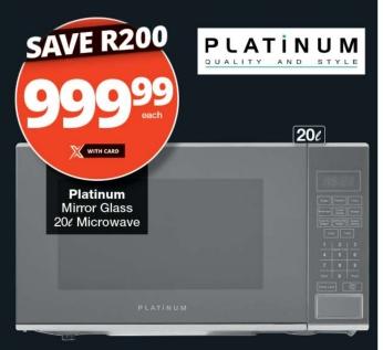 Platinum Mirror Glass 20L Microwave