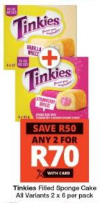 Tinkies Filled Sponge Cake 2x6 pack