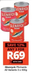 Glenryck Pilchards 3X400 GM