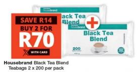 Housebrand Black Tea Blend Teabags 2 x 200 per pack