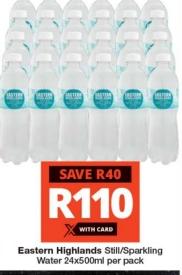 Eastern Highlands Still/Sparkling Water 24x500ml per pack