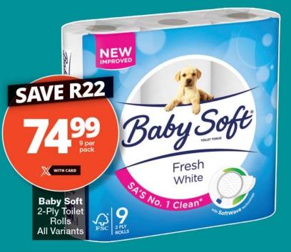 Baby Soft 2-Ply Toilet Rolls all Variants 