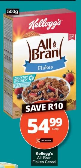 Kellogg's All-Bran Flakes Cereal 500gm 