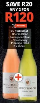 Du Toitskloof Chenin Blanc, Sauvignon Blanc, Chardonnay, Pinotage Rosé 2x750ml