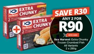 Sea Harvest Extra Chunky Frozen Crumbed Fish All Variants 2x280g