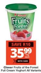 Clover Fruits of the Forest Full Cream Yoghurt All Variants 1kg