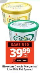 Blossom Canola Margarine/ Lite 50% Fat Spread 1kg