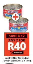 Lucky Star Shredded Tuna in Water/Oil 2x170gm 