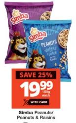 Simba Peanuts/Peanuts & Raisins 150g