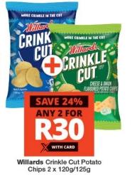 Willards Crinkle Cut Potato Chips 2x120g/125g