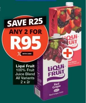 Liqui Fruit 100% Fruit Juice Blend All Variants 2x2Ltr