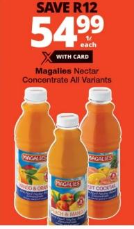 Magalies Nectar Concentrate All Variants 1Ltr