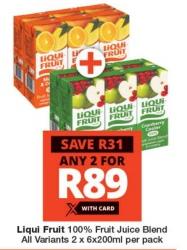 Liqui Fruit 100% Fruit Juice Blend All Variants 2 x 6x200ml per pack