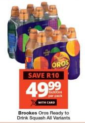 Brookes Oros Ready to Drink Squash All Variants 6x330ml