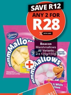 Beacon Marshmallows All Variants 2x135g/150g