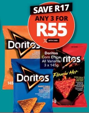 Doritos Corn Chips 3x145g