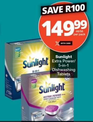 Sunlight Extra Power/ 5-in-1 Dishwashing Tablets