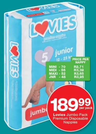 Lovies Jumbo Pack Premium Disposable Nappies