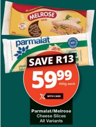 Parmalat/Melrose Cheese Slices All Variants 400 gm 