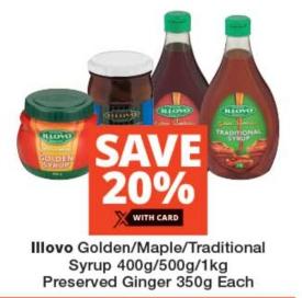 Illovo Golden/Maple/Traditional Syrup 400g/500g/1 kg 