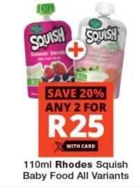 Rhodes Squish Baby Food All Variants 110ml 