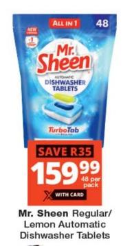 Mr. Sheen Regular/Lemon Automatic Dishwasher Tablets