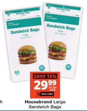 Housebrand Large Sandwich Bags