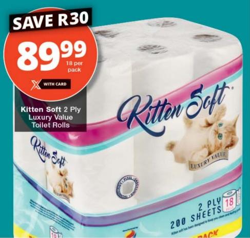 Kitten Soft 2 Ply Luxury Value Toilet Rolls