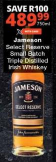 Jameson Select Reserve Small Batch Triple Distilled Irish Whiskey