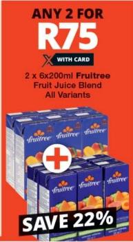 Fruitree Fruit Juice Blend - All Variants 2x6x200ml