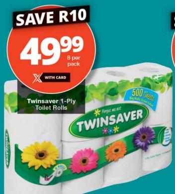 Twinsaver 1-Ply Toilet Rolls 