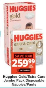 Huggies Gold/Extra Care Jumbo Pack Disposable Nappies/Pants 