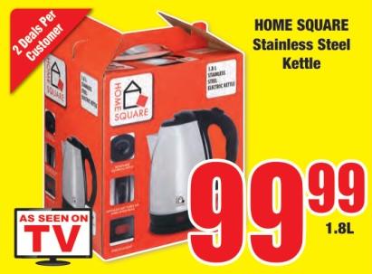 HOME SQUARE Stainless Steel Kettle 1.8ltr