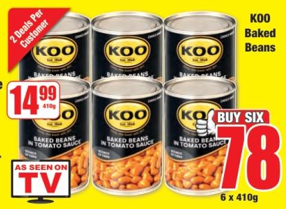 Koo Baked Beans in Tomato Sauce 410gm