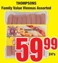 THOMPSONS Family Value Viennas Assorted 24's